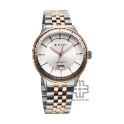 Titan Automatic Weekender 90201KM01 White Dial Stainless Steel Strap Men Watch