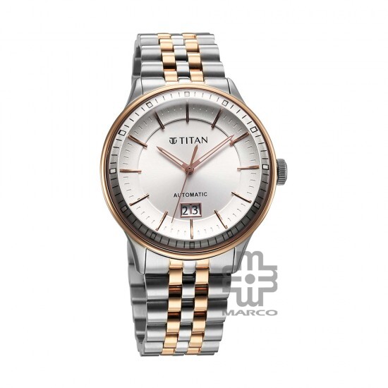 Titan Automatic Weekender 90201KM01 White Dial Stainless Steel Strap Men Watch
