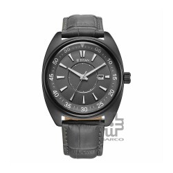 Titan Classique Tonneau 90211QL02 Grey Dial Leather Strap Men Watch