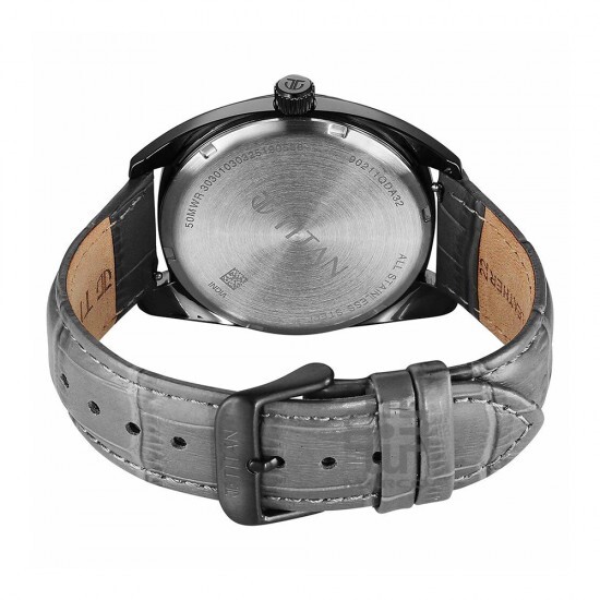 Titan Classique Tonneau 90211QL02 Grey Dial Leather Strap Men Watch