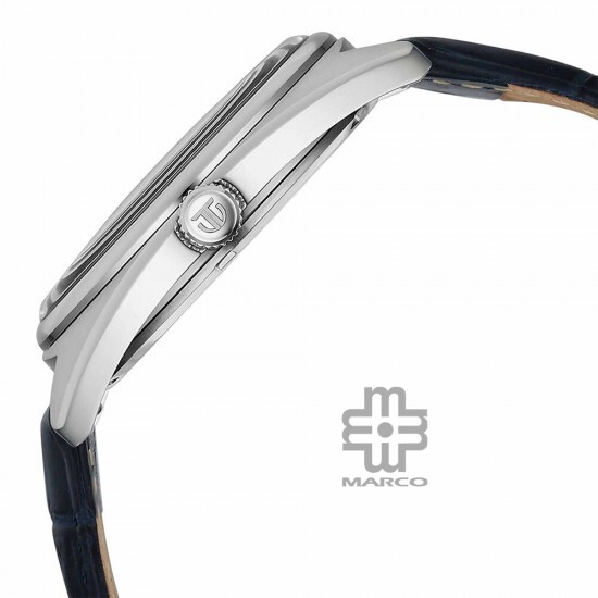 Titan Classique Tonneau 90211SL01 Blue Dial Leather Strap Men Watch