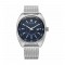 Titan Classique Tonneau 90211SM01 Blue Dial Stainless Steel Strap Men Watch