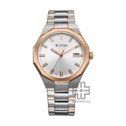 Titan Regalia Dodecagon 90212KM01 Silver Dial Stainless Steel Strap Men Watch