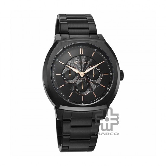 Titan Regalia Arc 90213NM01 Black Dial Stainless Steel Strap Men Watch