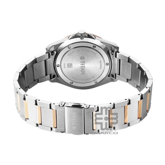 Titan Classique Big Date 90219KM01 Silver Dial Stainless Steel Strap Men Watch