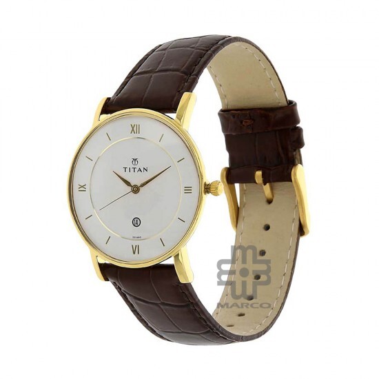 Titan Quartz 9162YL01 White Dial Leather Strap Men Watch Titan Quartz 9162YL01 White Dial Leather Strap Men Watch