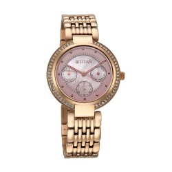 Titan Eternal 95187WM01 Pink Dial Metal Strap Quartz Women's Watch