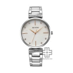 Titan Purple Style Up 95237SM01 Mother Of Pearl Dial Stainless Steel Strap Women Watch