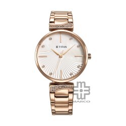 Titan Purple Style Up 95237WM01 Mother Of Pearl Dial Stainless Steel Strap Women Watch