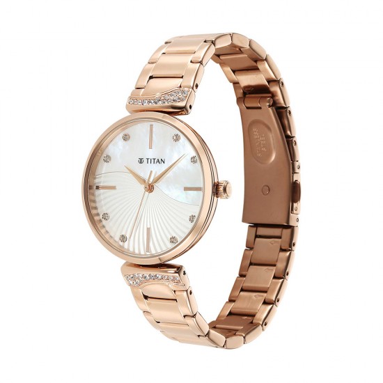 Titan Purple Style Up 95237WM01 Mother Of Pearl Dial Stainless Steel Strap Women Watch Titan Purple Style Up 95237WM01 Mother Of Pearl Dial Stainless Steel Strap Women Watch