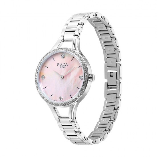 Titan Raga Showstopper 95275SM01 Mother Of Pearl Dial Stainless Steel Strap Women Watch Titan Raga Showstopper 95275SM01 Mother Of Pearl Dial Stainless Steel Strap Women Watch