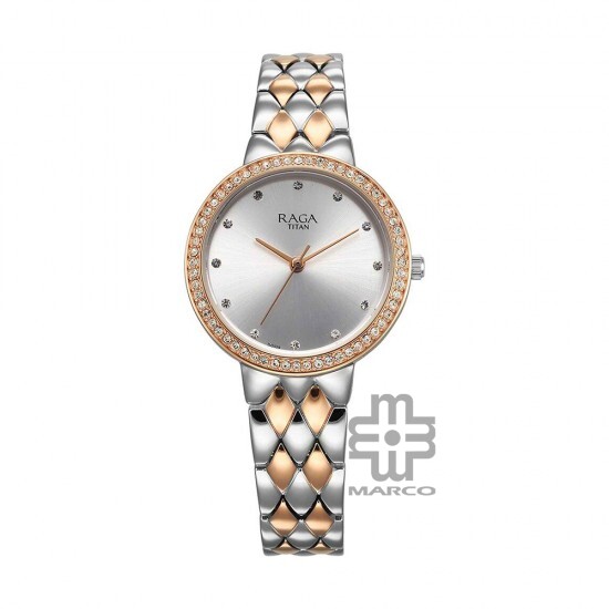 Titan Raga Showstopper 95282KM01 Silver Dial Metal Strap Quartz Women's Watch