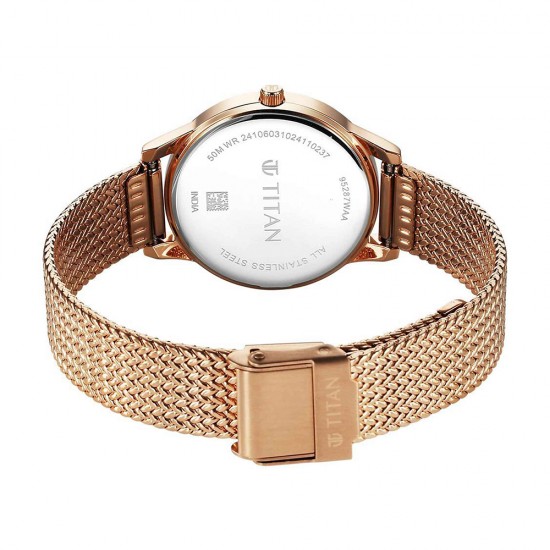 Titan Timeless Urban 95287WM01 Silver Dial Metal Strap Quartz Women's Watch