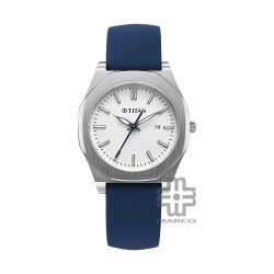 Titan Quartz 95295SP01 White Dial Silicone Strap Women Watch