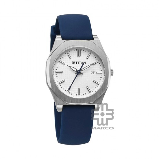 Titan Quartz 95295SP01 White Dial Silicone Strap Women Watch
