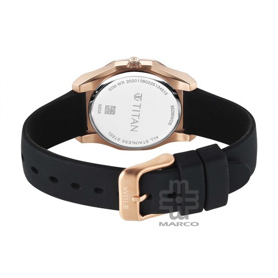 Titan Workday Wonders 95295WP01 Black Dial Silicone Strap Women Watch