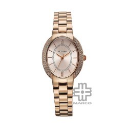 Titan Metro 95304WM01 Rose Gold Dial Stainless Steel Strap Women Watch