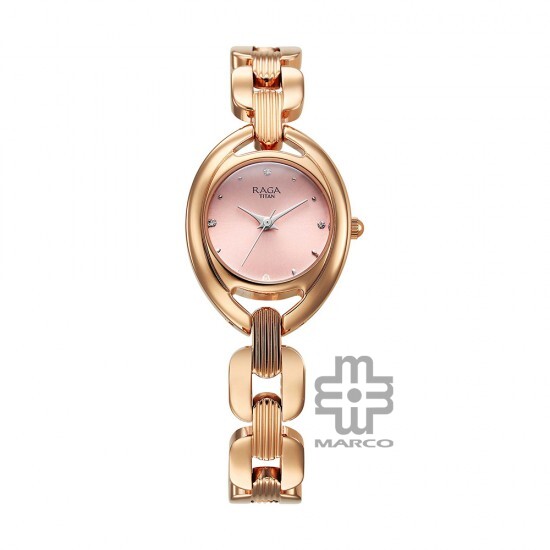 Titan Raga Showstopper 95306WM01 Pink Dial Metal Strap Quartz Women's Watch