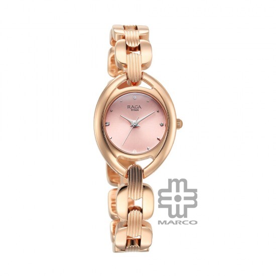 Titan Raga Showstopper 95306WM01 Pink Dial Metal Strap Quartz Women's Watch