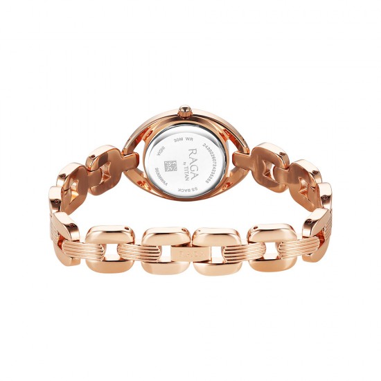 Titan Raga Showstopper 95306WM01 Pink Dial Metal Strap Quartz Women's Watch