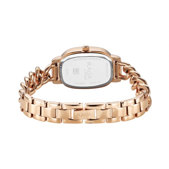 Titan Raga Showstopper 95309WM01 Rose Gold Dial Metal Strap Quartz Women's Watch