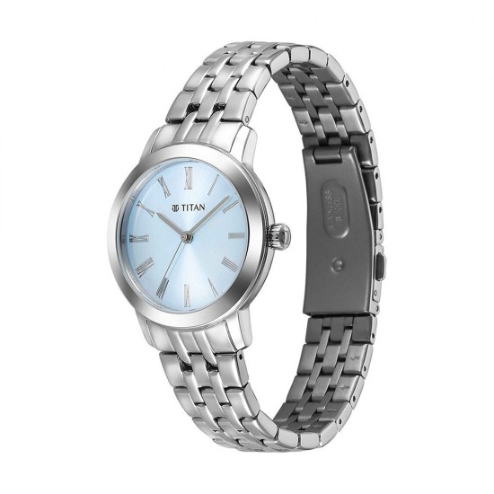 Titan Workmode 95312SM01 Blue Dial Stainless Steel Strap Quartz Women Watch