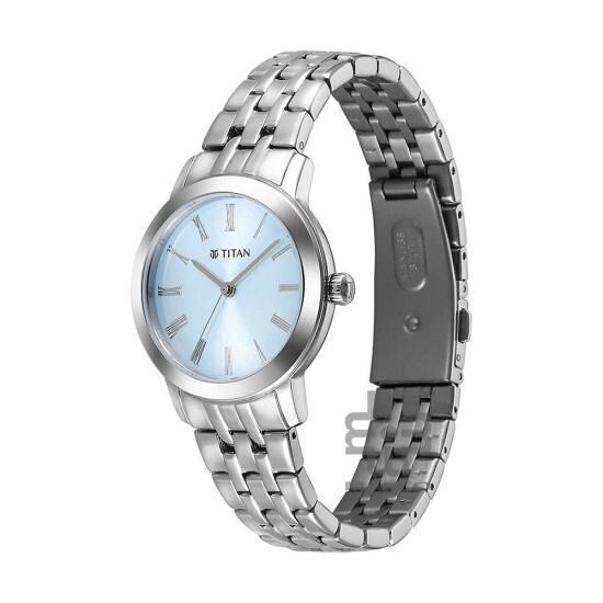 Titan Workmode 95312SM01 Blue Dial Stainless Steel Strap Quartz Women Watch