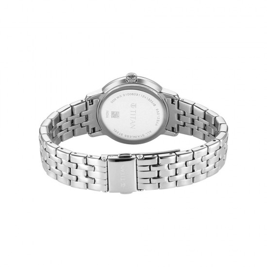 Titan Workmode 95312SM01 Blue Dial Stainless Steel Strap Quartz Women Watch