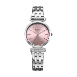 Titan Workmode 95321SM01 Pink Dial Stainless Steel Strap Quartz Women Watch