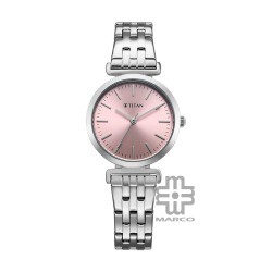Titan Workmode 95321SM01 Pink Dial Stainless Steel Strap Quartz Women Watch