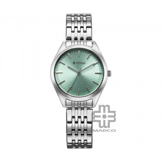 Titan Workmode 95322SM01 Green Dial Stainless Steel Strap Quartz Women Watch