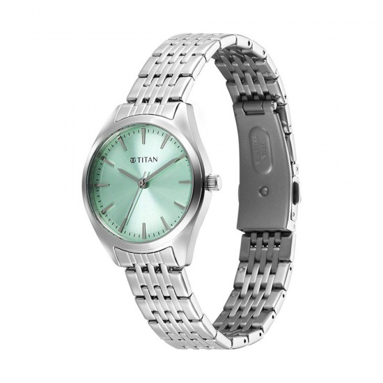 Titan Workmode 95322SM01 Green Dial Stainless Steel Strap Quartz Women Watch