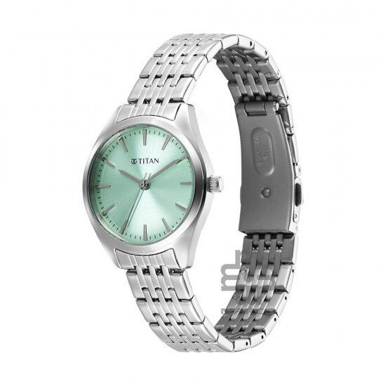 Titan Workmode 95322SM01 Green Dial Stainless Steel Strap Quartz Women Watch