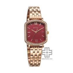 Titan Purple Metro 95323WM01 Red Dial Stainless Steel Strap Quartz Women's Watch