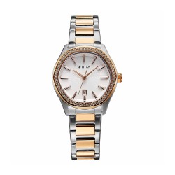 Titan Glamour 95326KM01 Silver Dial Stainless Steel Strap Quartz Women's Watch