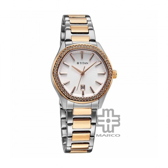 Titan Glamour 95326KM01 Silver Dial Stainless Steel Strap Quartz Women's Watch