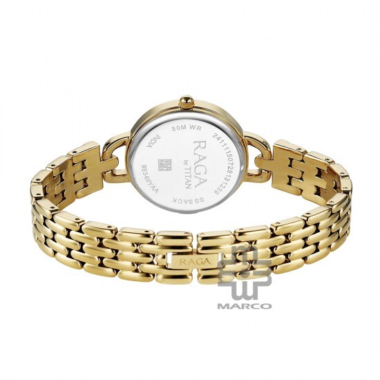 Titan Raga Showstopper 95349YM01 Gold Dial Metal Strap Women Watch