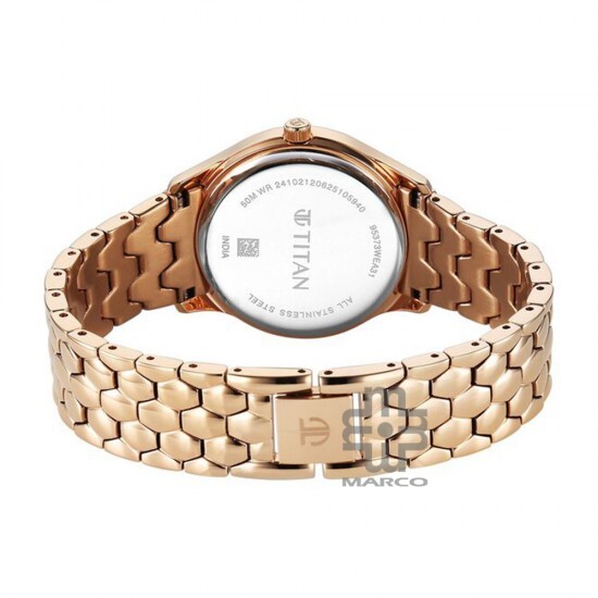 Titan Glamour 95373WM01 Blue Dial Stainless Steel Strap Quartz Women's Watch