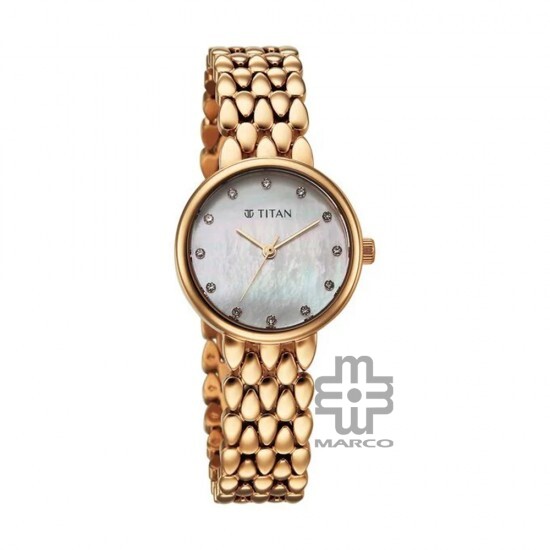 Titan Glamour 95374WM01 Mother of Pearl Dial Stainless Steel Strap Quartz Women's Watch