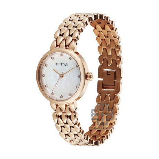 Titan Glamour 95374WM01 Mother of Pearl Dial Stainless Steel Strap Quartz Women's Watch