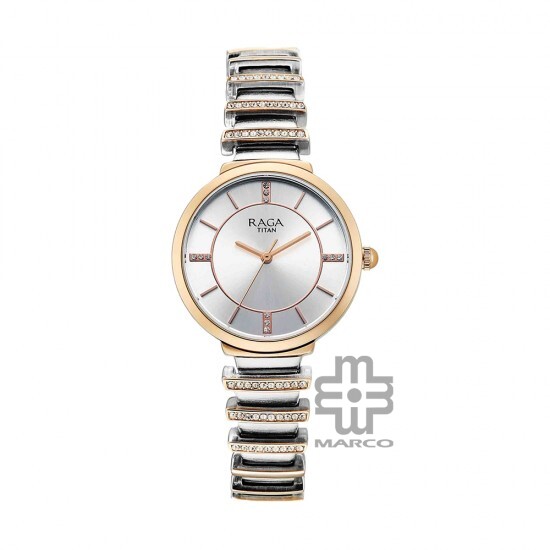 Titan Raga Spotlight 95431KM01 Silver Dial Metal Strap Quartz Women's Watch