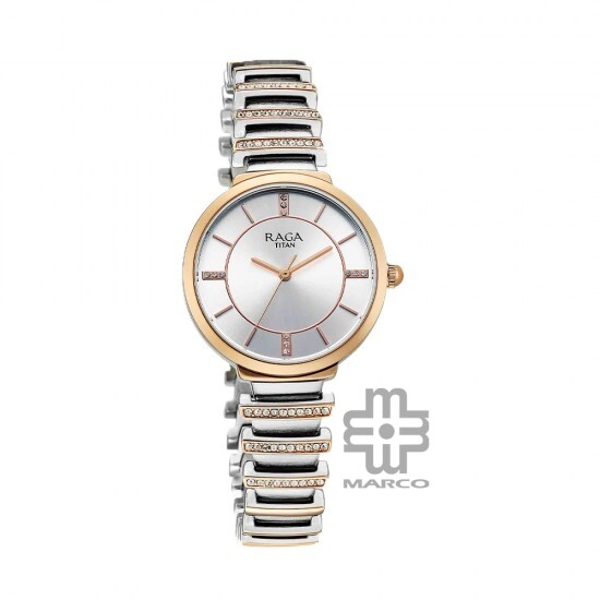 Titan Raga Spotlight 95431KM01 Silver Dial Metal Strap Quartz Women's Watch