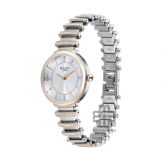 Titan Raga Spotlight 95431KM01 Silver Dial Metal Strap Quartz Women's Watch