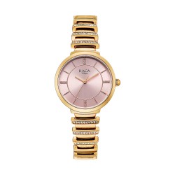Titan Raga Spotlight 95431WM01 Pink Dial Metal Strap Quartz Women's Watch