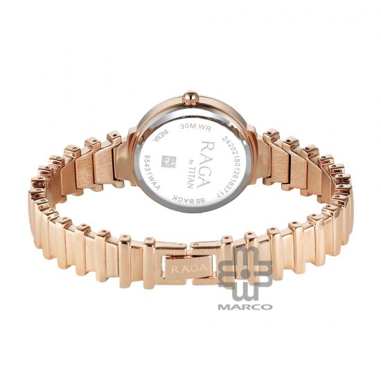 Titan Raga Spotlight 95431WM01 Pink Dial Metal Strap Quartz Women's Watch