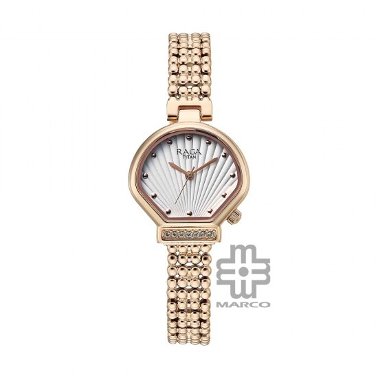 Titan Raga Spotlight 95432WM01 White Dial Metal Strap Quartz Women's Watch
