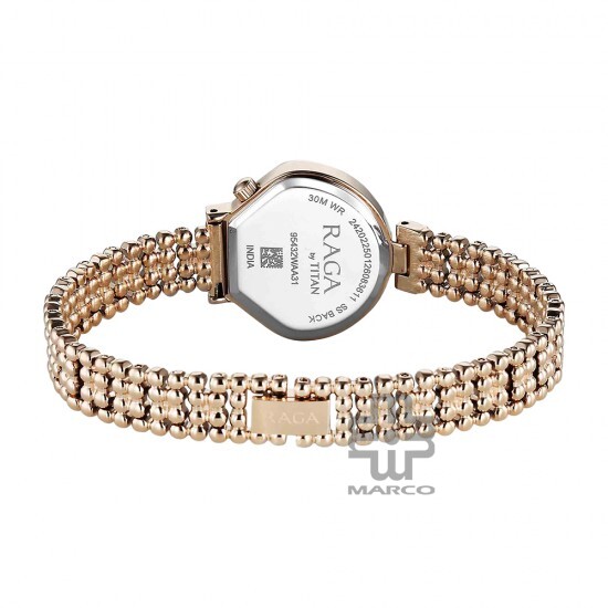 Titan Raga Spotlight 95432WM01 White Dial Metal Strap Quartz Women's Watch