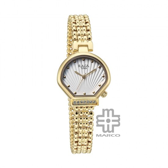 Titan Raga Spotlight 95432YM01 White Dial Metal Strap Quartz Women's Watch