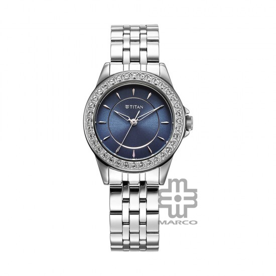 Titan Sparkle 9798SM06 Blue Dial Stainless Steel Strap Quartz Women's Watch