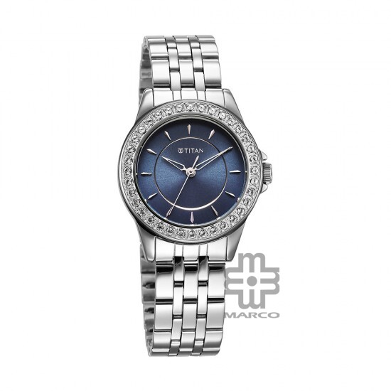 Titan Sparkle 9798SM06 Blue Dial Stainless Steel Strap Quartz Women's Watch
